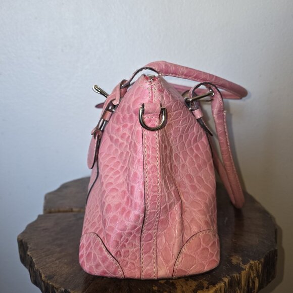 Dooney & Bourke Pink Croc Embossed Leather Satchel Nile Collection Vintage - Picture 13 of 16